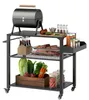 Outsunny Grillwagen 3-Etagen Servierwagen mit Arbeitsfläche Produktbild-Vorschau 1
