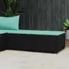 Gartenhocker mit Kissen 2 Stk. Schwarz Poly Rattan Produktbild-Vorschau 2