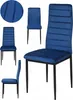 Multiple views of a blue velvet dining chair. Produktbild-Vorschau