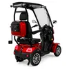 A red three-wheeled mobility scooter with a canopy and storage box, shown from a rear-three-quarter angle against a white background. Produktbild-Vorschau