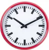 B&S Wanduhr Analog Metall rund Ø 23.5 cm rot weiß modern Produktbild-Vorschau 2