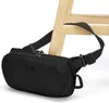 A black Pacsafe Metrosafe X urban sling bag is placed on a wooden chair. Anteprima dell’immagine prodotto