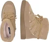A pair of beige teddy fleece boots shown from two angles against a white background. Produktbild-Vorschau