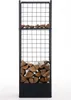 A black metal firewood rack filled with logs, shown against a white background. Podgląd zdjęcia produktu