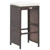 vidaXL 7-tlg. Gartenbar-Set mit Auflagen Poly Rattan Braun Produktbild-Vorschau 5