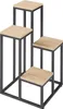 A four-tiered plant stand with a metal frame and wooden shelves. Náhled obrázku produktu