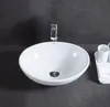 Ovales Ceramik-Auflauffwaschbecken oval weiß für Waschtisch Produktbild-Vorschau 3