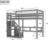 Merax Etagenbett 90x200cm mit Treppe und Stauraum, Hochbett Produktbild-Vorschau 4