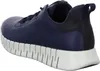 A side view of a blue sneaker with a white sole. Produktbild-Vorschau