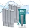 A collage of water filters and their packaging, with water splashes in the background. Náhled obrázku produktu