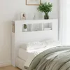 vidaXL Tête de lit LED Blanc 120x18,5x103,5 cm Bois Voir les images du produit 3