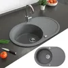 Umyvadlo Bergström  Šedá 78 x 50 cm Kulatý s místem na Náhled obrázku produktu 2