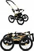 A baby stroller shown in two states: assembled and folded. Voir les images du produit