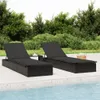 vidaXL Bain de soleil 1 pièce avec support Noir 201x55x62 Voir les images du produit 2