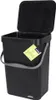 A black Orion hanging trash can with its lid open, placed on a white background. Voir les images du produit