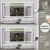 Two images showing different installation options for a lighted mirror. Produktbild-Vorschau