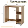 A diagram showing the dimensions of a wooden desk. Náhľad obrázku produktu