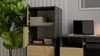 Commode étroite à portes ATALLA - anthracite / chêne Voir les images du produit 9