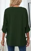 ASKSA Damen Bluse Chiffon Elegant V-Ausschnitt Langarm Hemd Produktbild-Vorschau 6