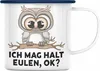 Trendation - Eulen Fans Emaille Tasse Geschenk Produktbild-Vorschau 1