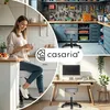 Collage of a woman in a kitchen, a workshop with tools, and a home office setup, all featuring rolling stools. Anteprima dell’immagine prodotto