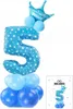 Blaues Stehendes Ballon-Set Mit Nummer 5 Für Produktbild-Vorschau 1