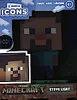 The image shows the packaging of a Minecraft Steve Icon Light. Produktbild-Vorschau