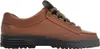 A side view of a brown leather shoe with a black sole. Anteprima dell’immagine prodotto
