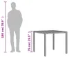 vidaXL Tavolo da giardino con piano in legno nero 90x90x75 Anteprima dell’immagine prodotto 7