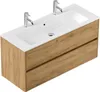 Badmöbel Doppel-Waschtisch 2 Hahn Limes 120 cm Eiche Gold Produktbild-Vorschau 1
