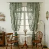 Lot de 2 rideaux vintage en voile transparent à fleurs en Voir les images du produit 2