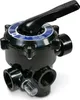 A black multi-way valve for a pool or spa filter system, shown in a studio shot against a white background. Produktbild-Vorschau