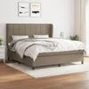 vidaXL Boxspringbett mit Matratze Taupe 180x200 cm Stoff Produktbild-Vorschau 2
