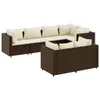 vidaXL 7-tlg. Garten-Lounge-Set mit Kissen Braun Poly Produktbild-Vorschau 1