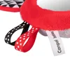 Close-up of a baby toy with fabric tags and a label. Produktbild-Vorschau