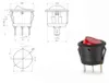 Interruttore a bilanciere 12 V – rotondo – con LED rosso – Anteprima dell’immagine prodotto 6