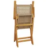 Gartenstühle 4 Stk. Klappbar Beige Poly Rattan & Massivholz Produktbild-Vorschau 7