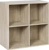 A light brown, wooden cube shelf with four compartments. Náhľad obrázku produktu