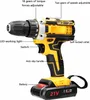 A detailed diagram of a cordless drill with labels pointing out its features. Produktbild-Vorschau