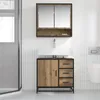 A bathroom vanity with a sink and mirror in a modern bathroom setting. Podgląd zdjęcia produktu