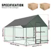 A diagram of a chicken coop with dimensions and shipping box illustrations. Anteprima dell’immagine prodotto