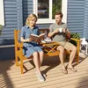 Outsunny Gartenbank 3-Sitzer Sitzbank mit Tisch, Parkbank Produktbild-Vorschau 2