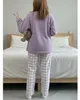 Pyjama - für Frauen - Hose mit langärmeligem Shirt - Produktbild-Vorschau 3