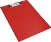 A red clipboard is shown against a white background. Produktbild-Vorschau