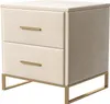 UnboxG Ensemble de 2 tables de nuit en velours beige avec 2 Voir les images du produit 1