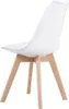 A white chair with wooden legs on a white background. Náhled obrázku produktu