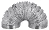 A silver, flexible, accordion-style dryer vent hose is bent into a U-shape on a white background. Produktbild-Vorschau