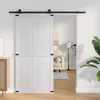 vidaXL Dvere do stodoly , biele, 100 x 210 cm, masívne Náhľad obrázku produktu 2