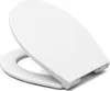 A white toilet seat with a lid, shown from a slightly elevated side angle. Produktbild-Vorschau