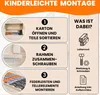 An instructional graphic showing the steps for assembling a bed frame and its components. Produktbild-Vorschau